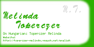 melinda toperczer business card